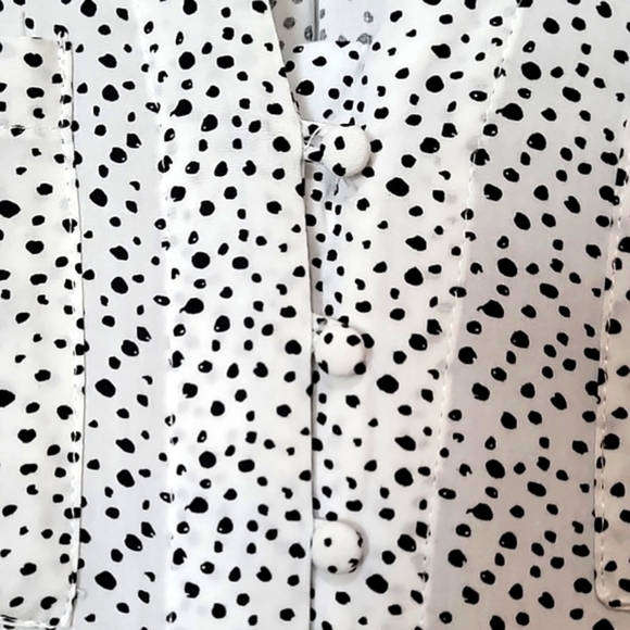 Velvet Heart White w/Black Polka-dots Collar - V-neck - Picture 12 of 16